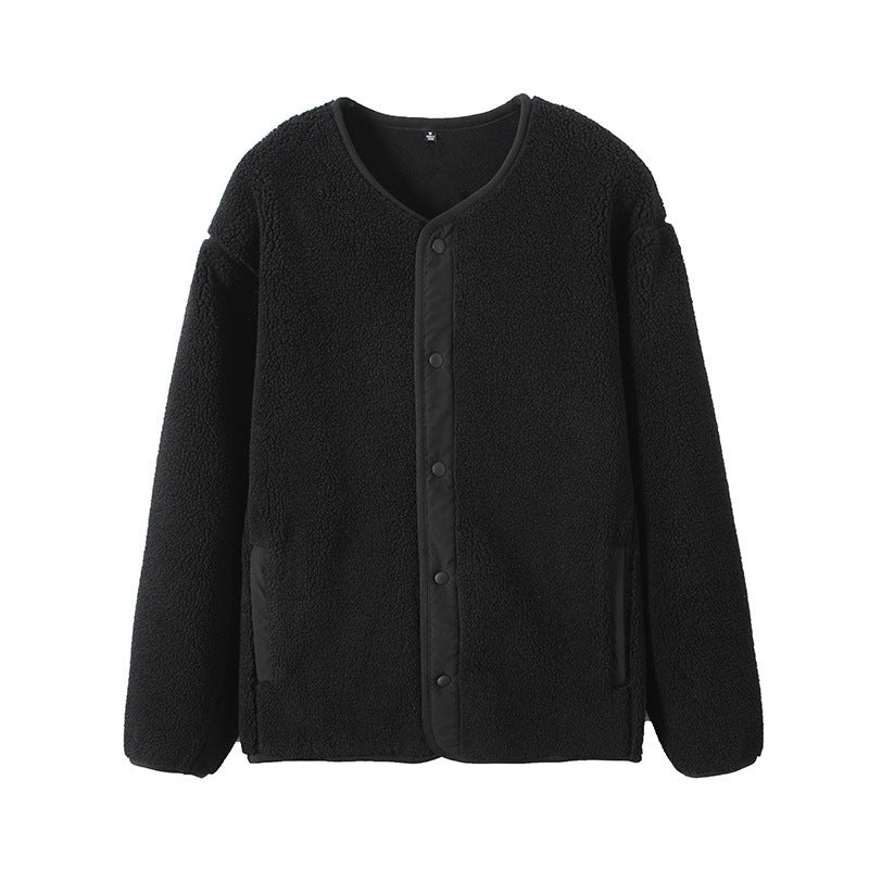 Damen Warm gefütterte Fleecejacke mit Druckknopfverschluss Drune