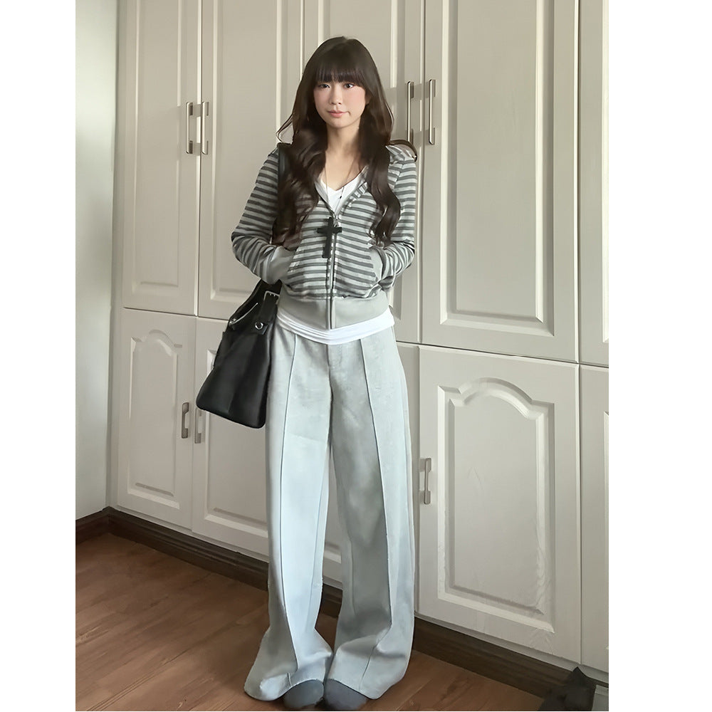 Damen elegante und bequeme Strickjacke mit Reißverschluss Drune