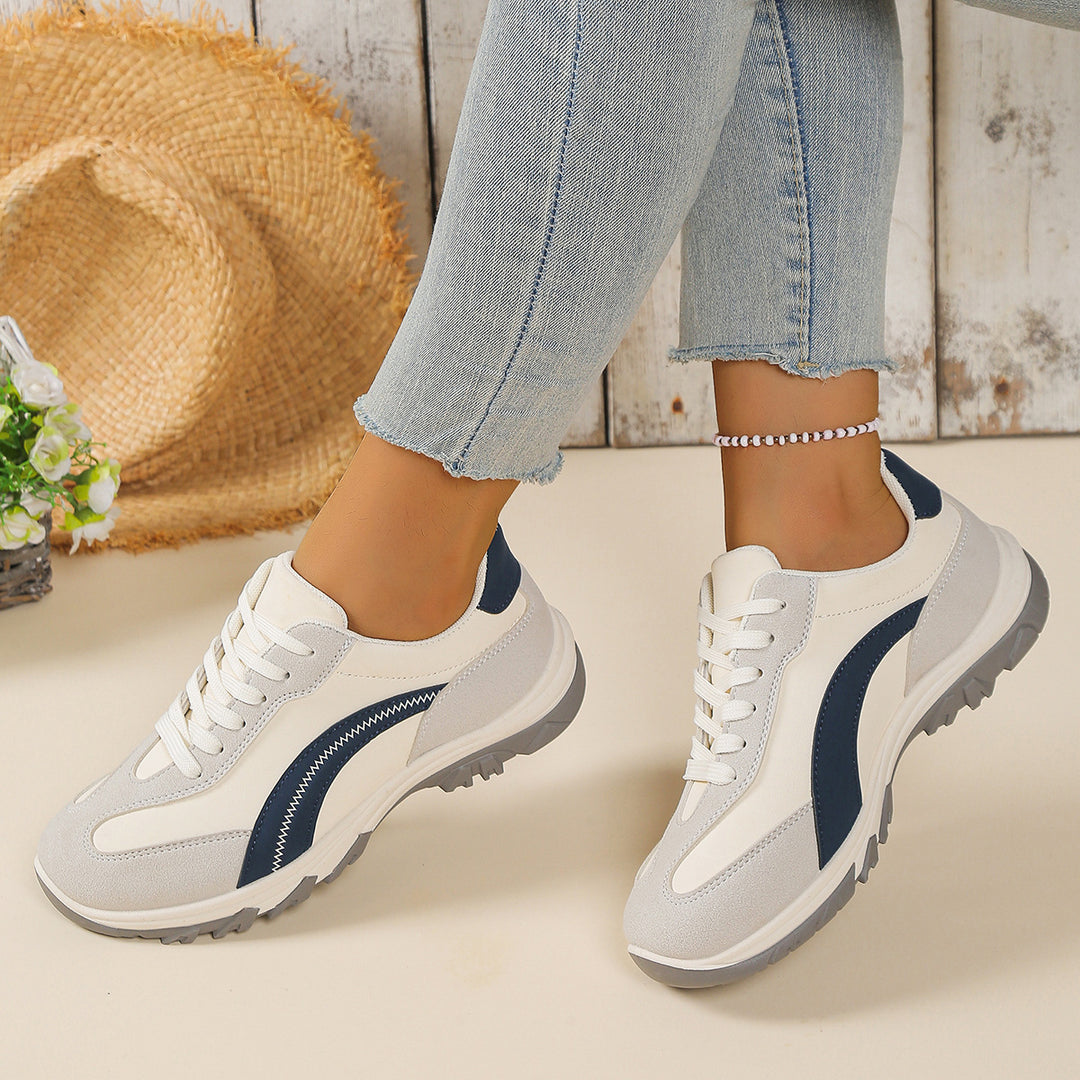 Damen sportliche Keil-Sneaker mit Velours-Overlays, profiliertem Trailsohle und gepolstertem Memory-Fußbett Drune