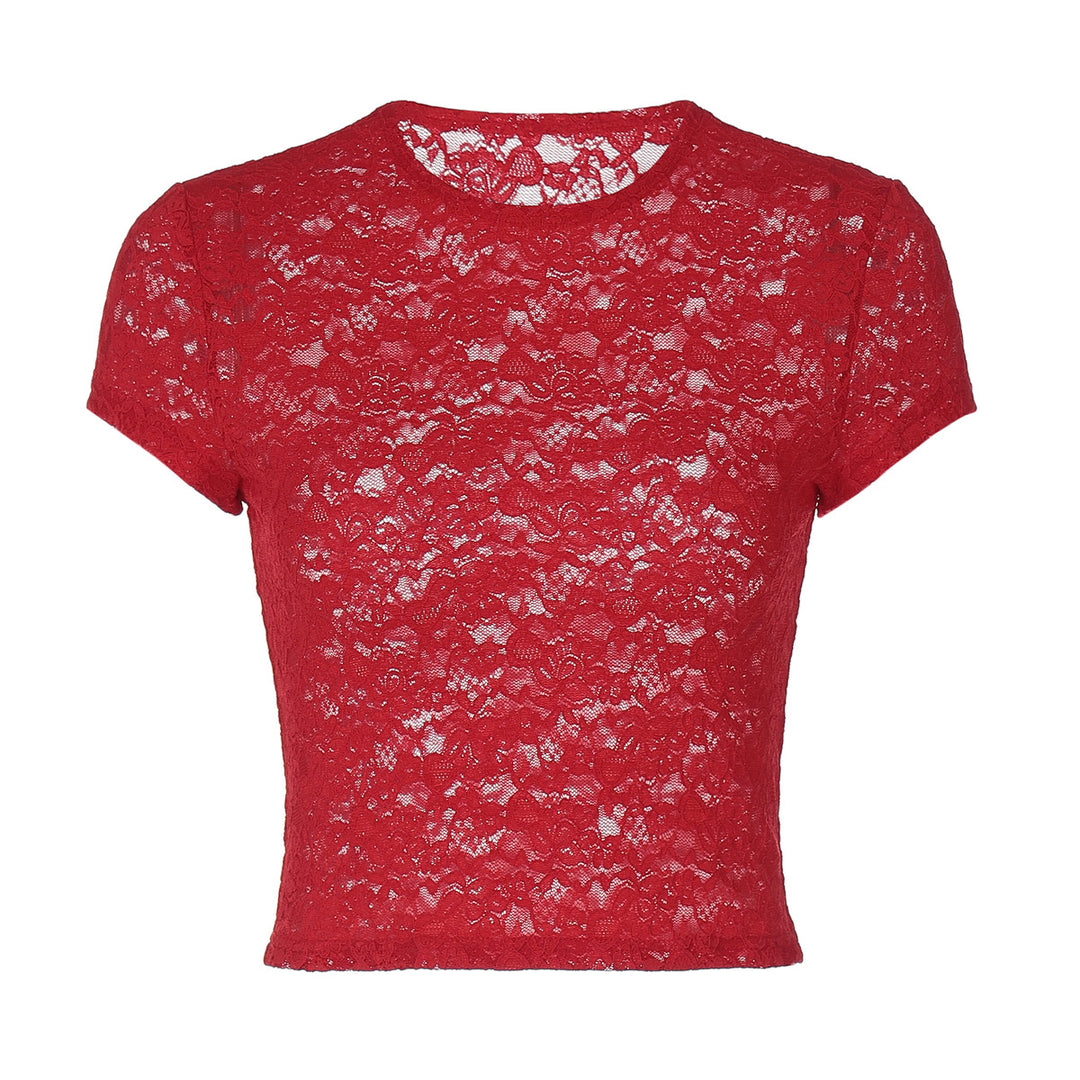 Damen Spitzen-Crop-Top Drune