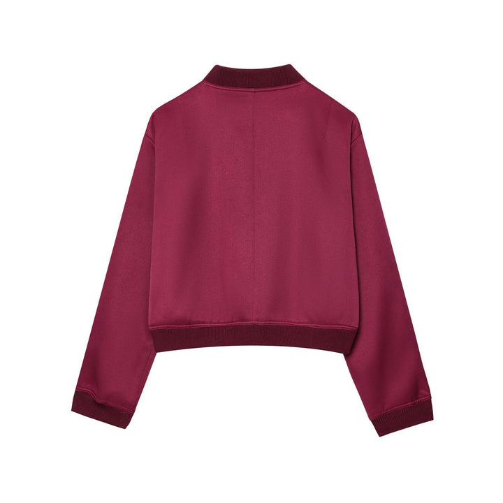 Damen nan cropped Bomberjacke mit Druckknopfleiste, überschnittenen Schultern und großen Klappentaschen Drune