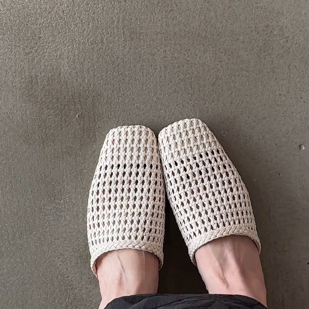 Damen Freizeit-Mules aus geflochtenem Material Drune
