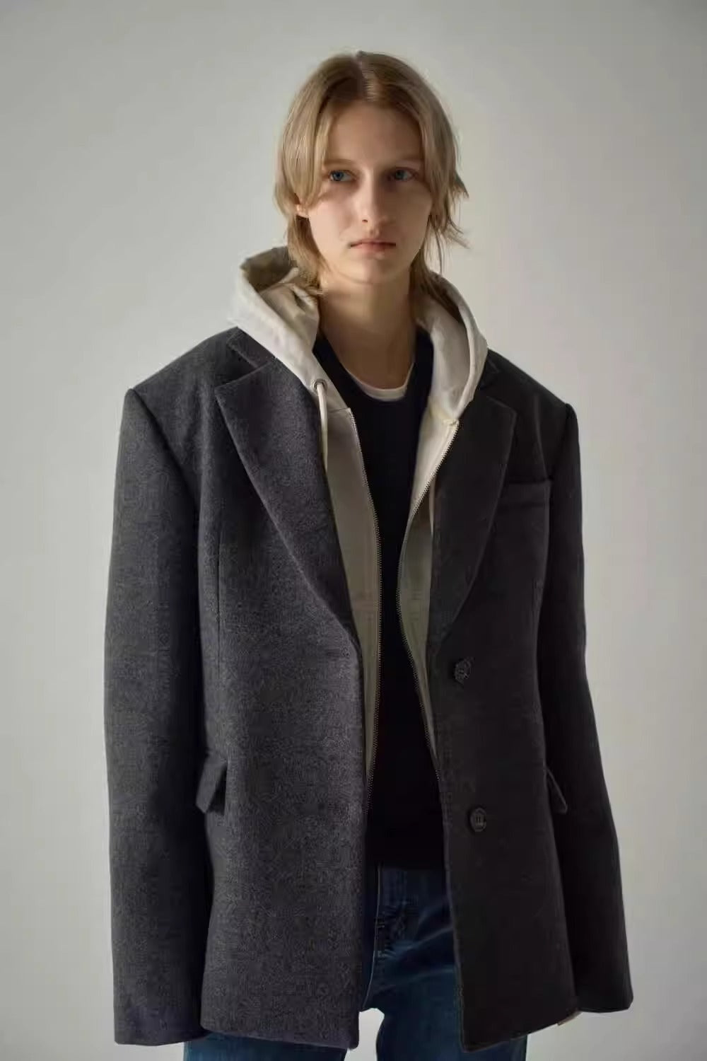 Damen eleganter Oversize-Blazer mit raffinierter Innenjacke Drune