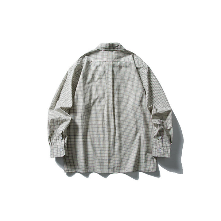 Unisex Boxy-Hemd mit feinem Karo, Kentkragen und entspanntem Oversize-Schnitt Drune