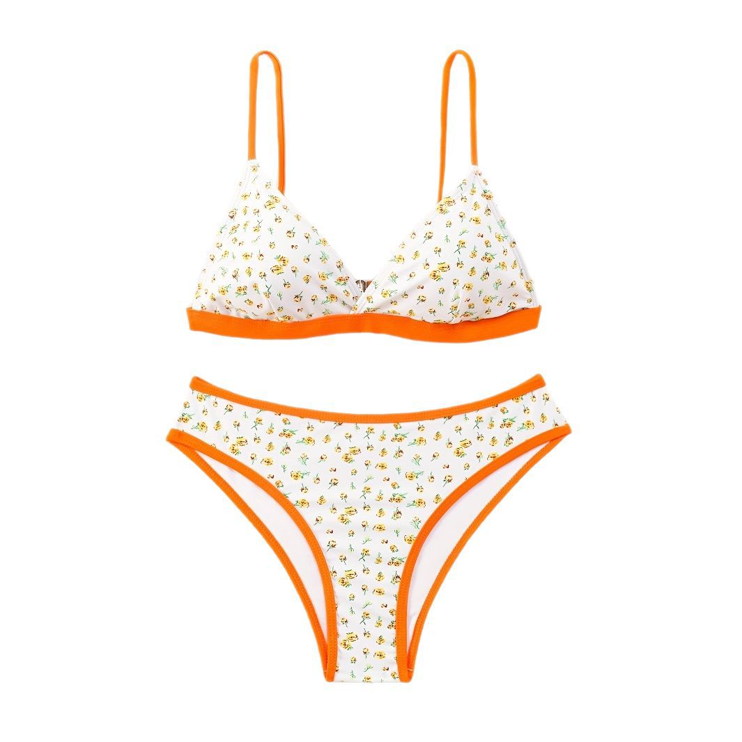 Damen Blumenmuster Bikini mit raffinierter Schnittführung Drune