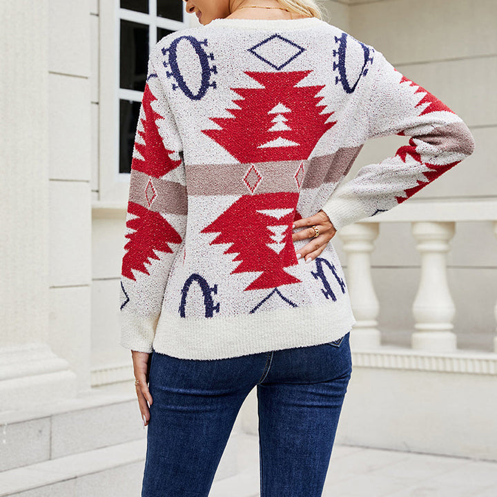 Drune | Geometrischer Strickpullover Mit Modernem Look