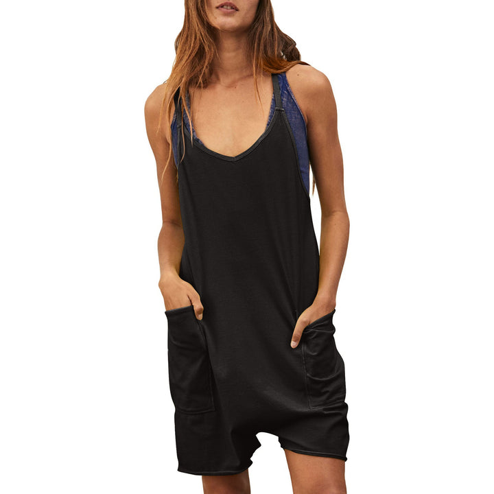 Damen komfortabler Overall mit tiefem Ausschnitt und praktischen Taschen Drune
