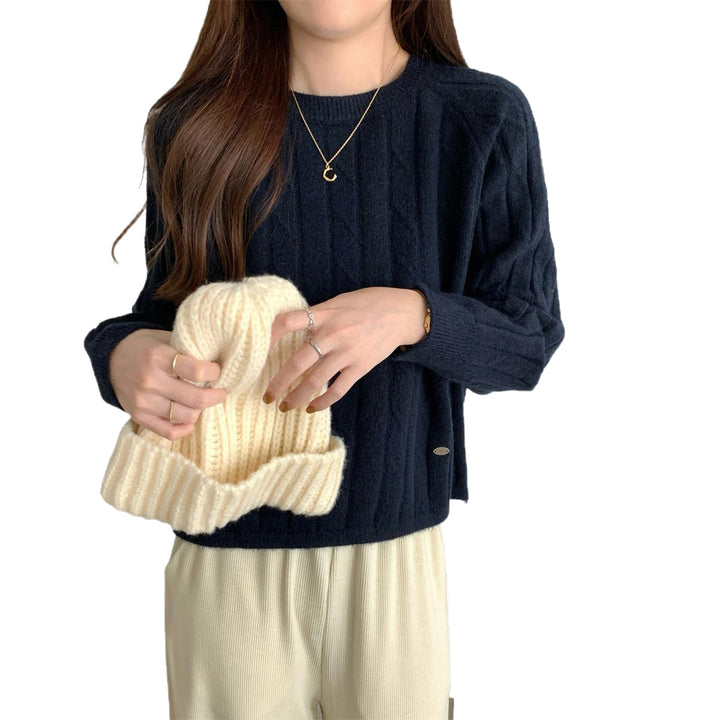 Damen Grobstrickpullover mit elegantem Rippdesign und lässigem Schnitt Drune