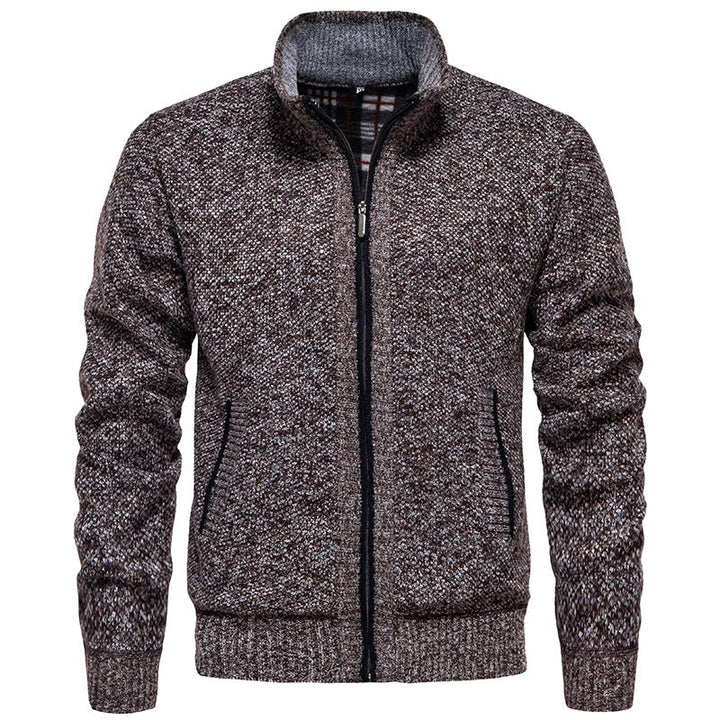 Herren Strickjacke mit hohem Kragen und praktischem Reißverschluss Drune