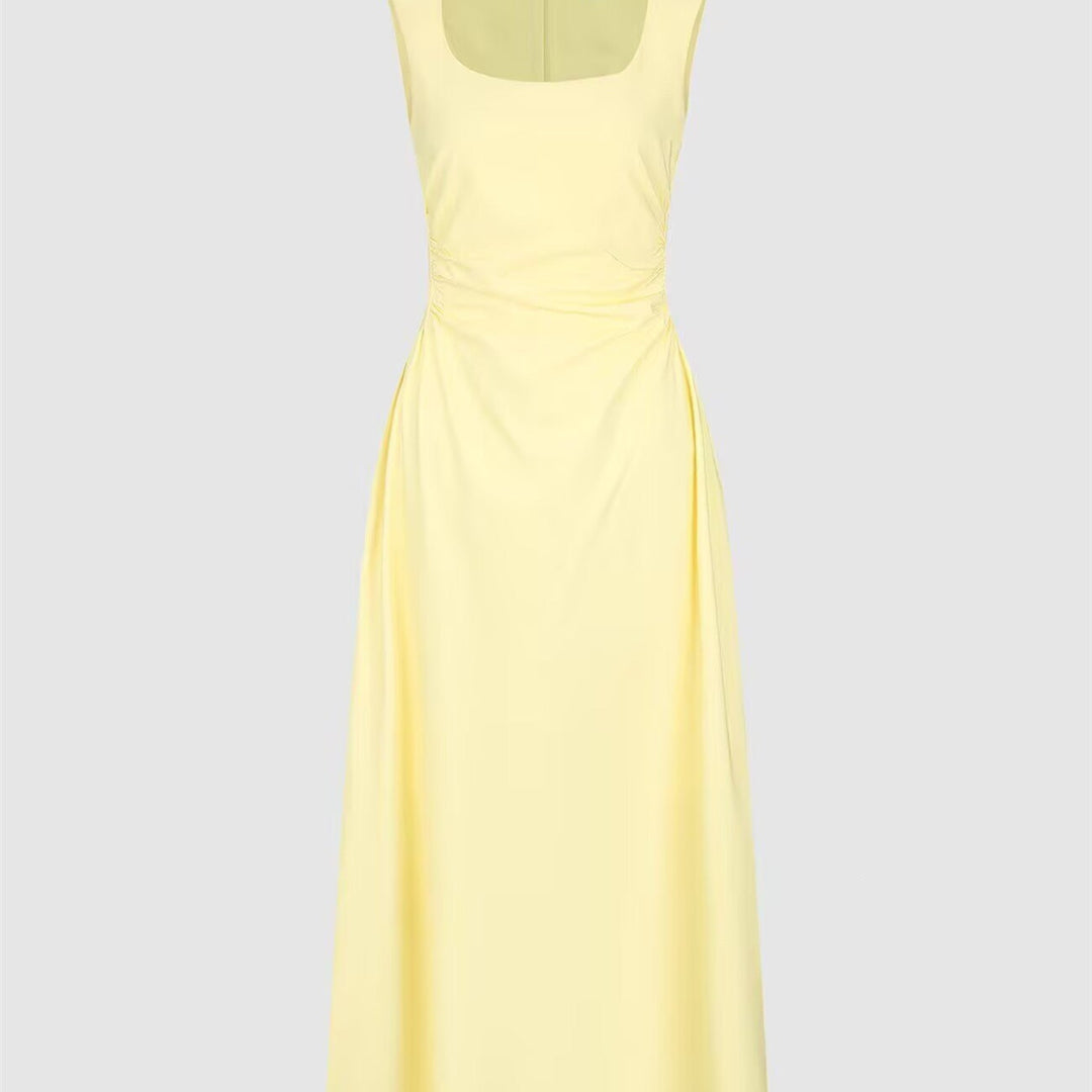 Damen elegantes Maxikleid mit quadratischem Ausschnitt und schmeichelndem Schnitt Drune