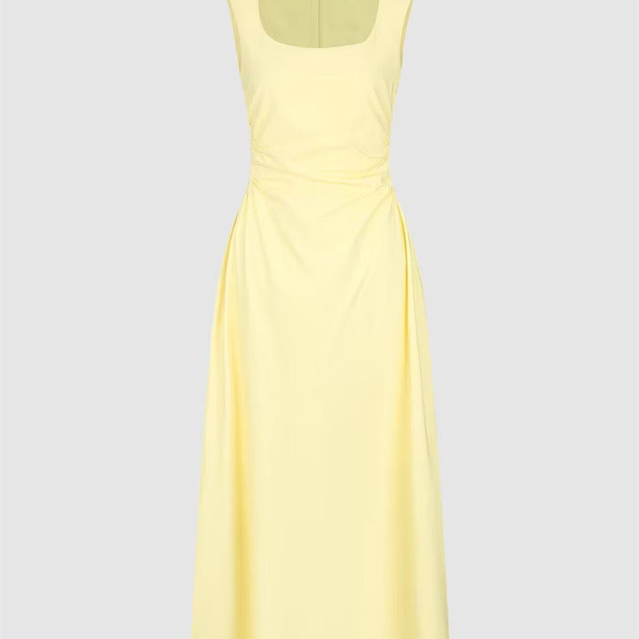 Damen elegantes Maxikleid mit quadratischem Ausschnitt und schmeichelndem Schnitt Drune
