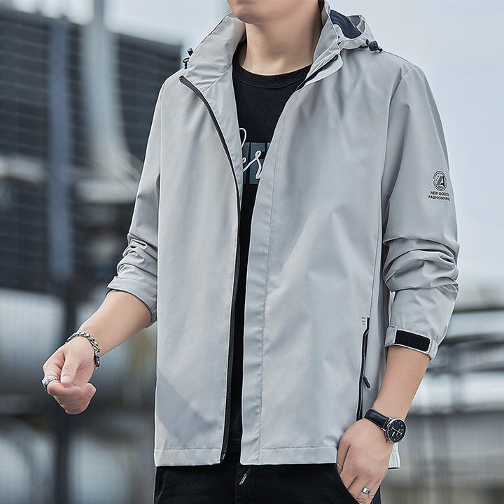 Herren Leichte Regenjacke mit verstellbarer Kapuze Drune