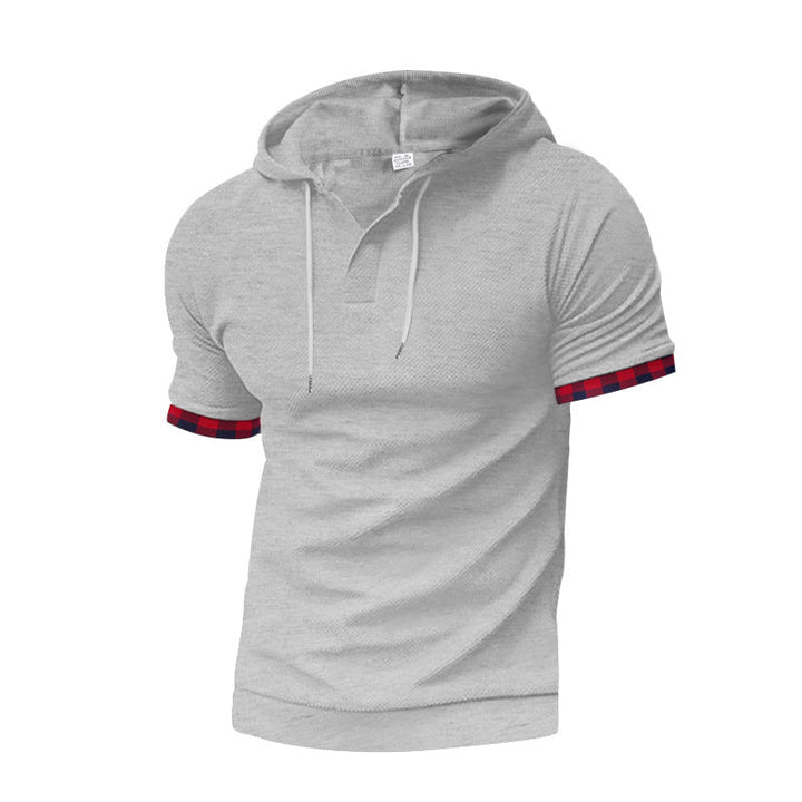 Herren modernes Kapuzenshirt mit strukturiertem Design und kontrastierenden Ärmeln Drune