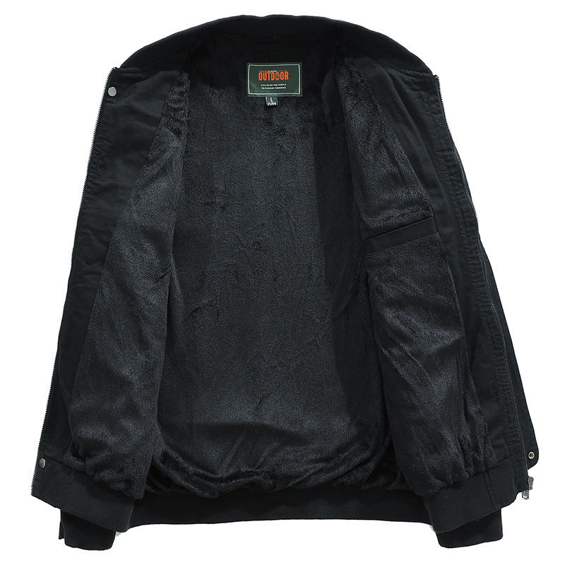 Herren Utility-Fieldjacke mit Stehkragen, D-Ring-Details und Reißverschlusstaschen Drune