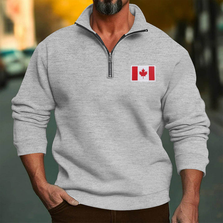 Herren Fleece-Pullover mit hoch schließendem Kragen und Reißverschluss Drune
