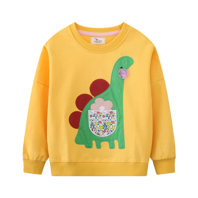 Mädchen Sweatshirt mit kreativem Dinosaurier-Design Drune
