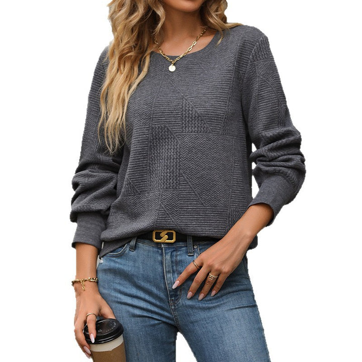 Damen Bequemer Strickpullover mit strukturiertem Design Drune