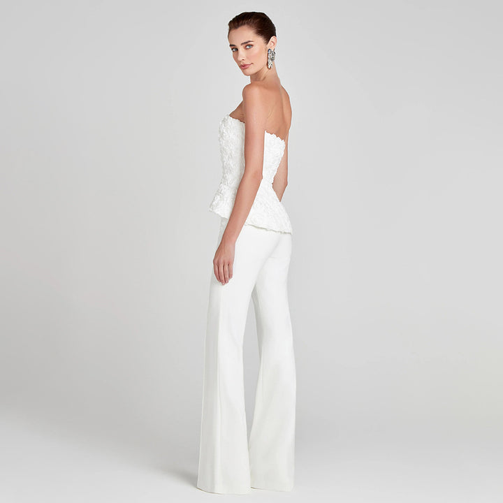 Damen Elegantes Peplum-Top mit ausgestellter Hose Drune