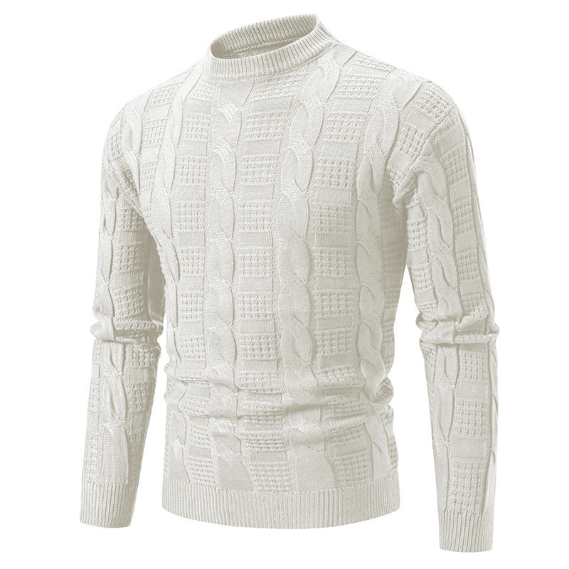 Herren Steppstrickpullover mit hohem Kragen Drune