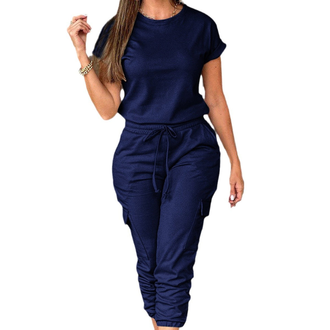 Damen Sportlicher Jogginganzug mit praktischen Taschen und elastischem Bund Drune