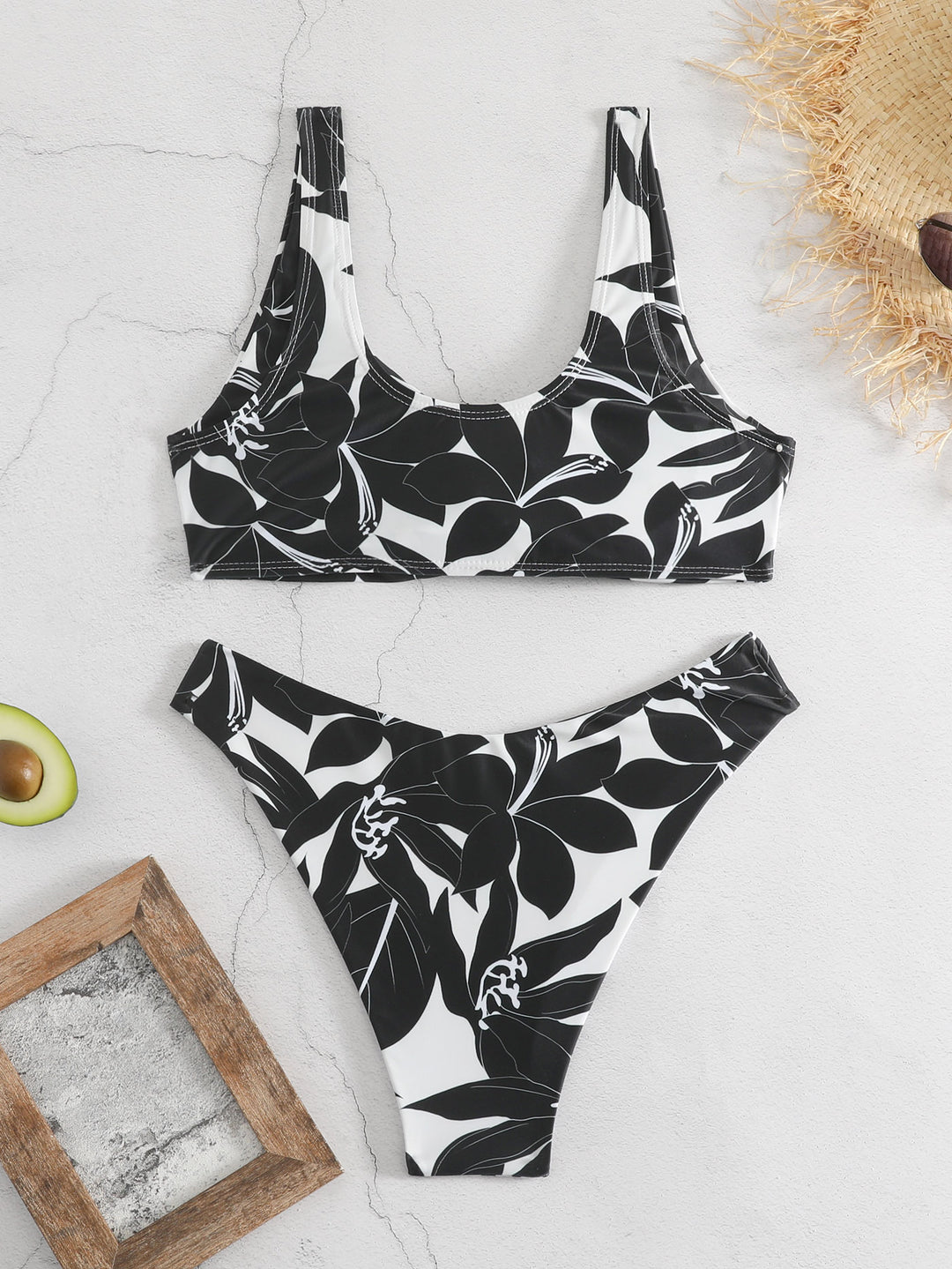 Damen Bikini-Set mit floralen Mustern und sportlichem Schnitt Drune