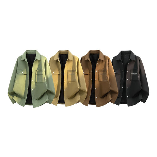 Herren Oversize-Utility-Hemdjacke mit Druckknopfleiste und großen aufgesetzten Taschen Drune