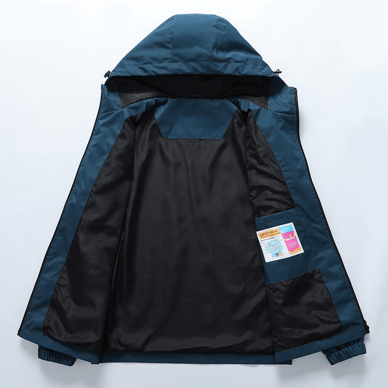Herren Ultraleichte Regenjacke mit Kapuze, wasserabweisender Membran und getapten Nähten Drune