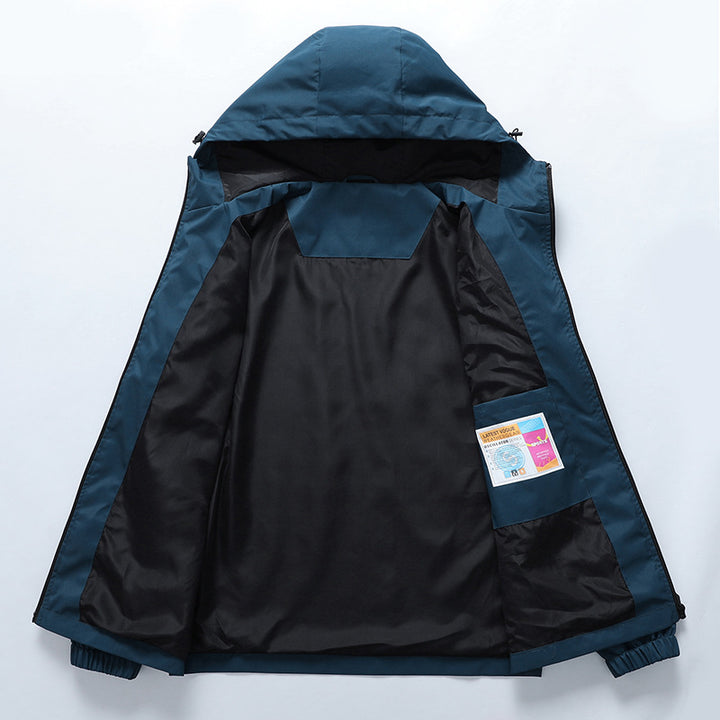 Herren Ultraleichte Regenjacke mit Kapuze, wasserabweisender Membran und getapten Nähten Drune