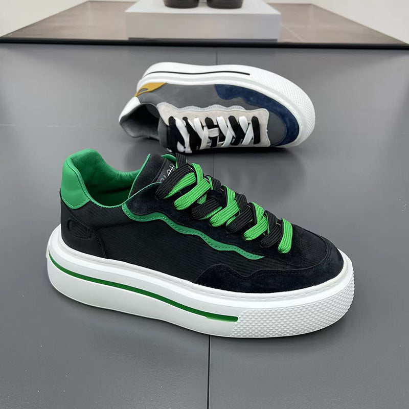 Damen Modische Sneakers mit hoher Plateausohle und atmungsaktiver Struktur Drune