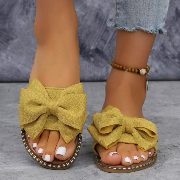 Damen Flip-Flops mit dekorativem Schleifen-Design und rutschfester Sohle Drune