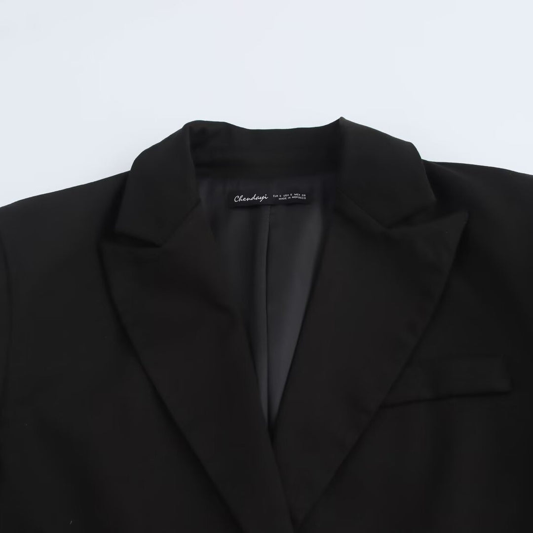 Damen Kurzer taillierter Blazer mit Reverskragen und minimalistischer Silhouette Drune