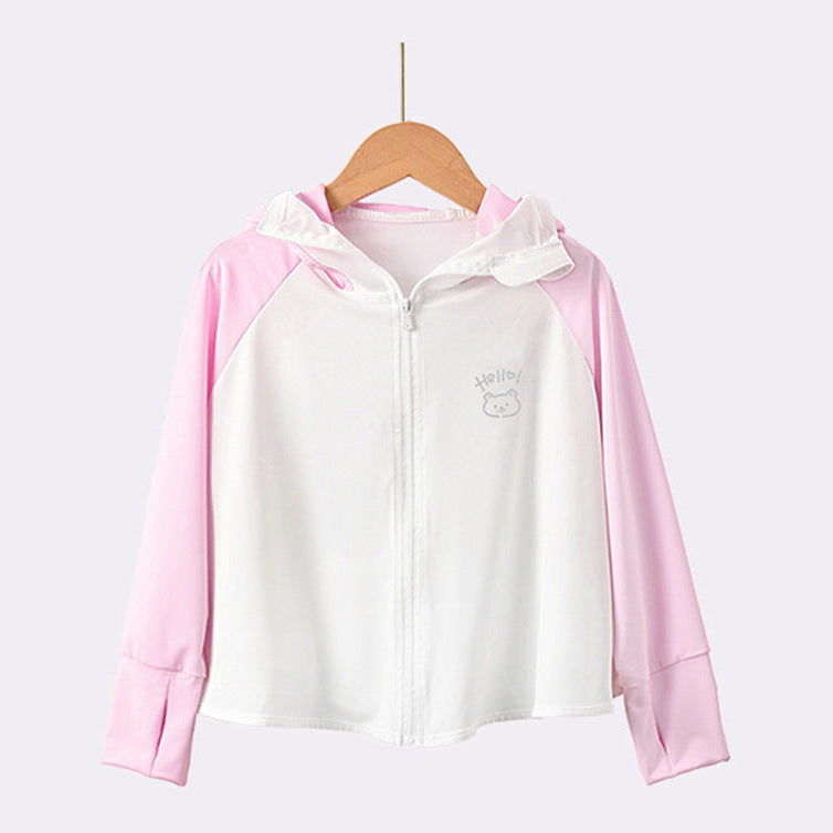 Mädchen leichte Sonnenjacke mit Kapuze Drune