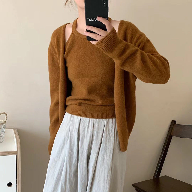 Damen warmer Woll-Cardigan mit modernem Schnitt und lässigen Ärmeln Drune