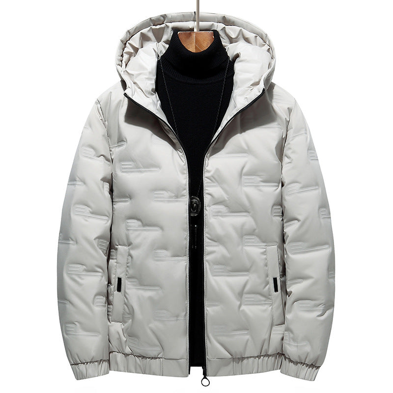 Herren Modische Steppjacke mit Kapuze Drune