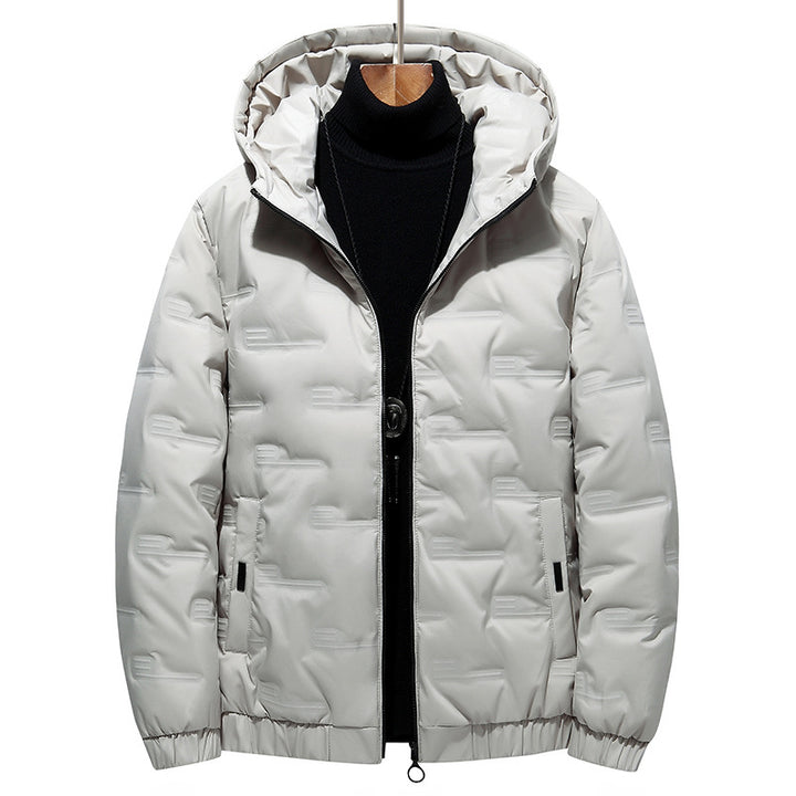 Herren Modische Steppjacke mit Kapuze Drune