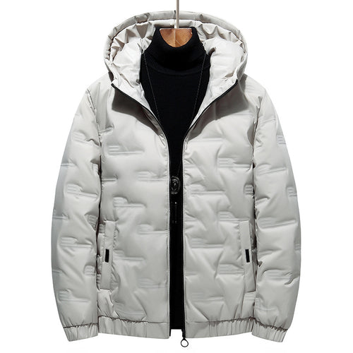 Herren Modische Steppjacke mit Kapuze Drune
