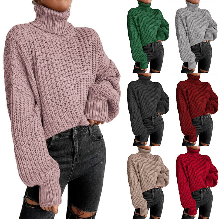 Damen kuscheliger Rollkragenpullover mit strukturiertem Strickmuster Drune