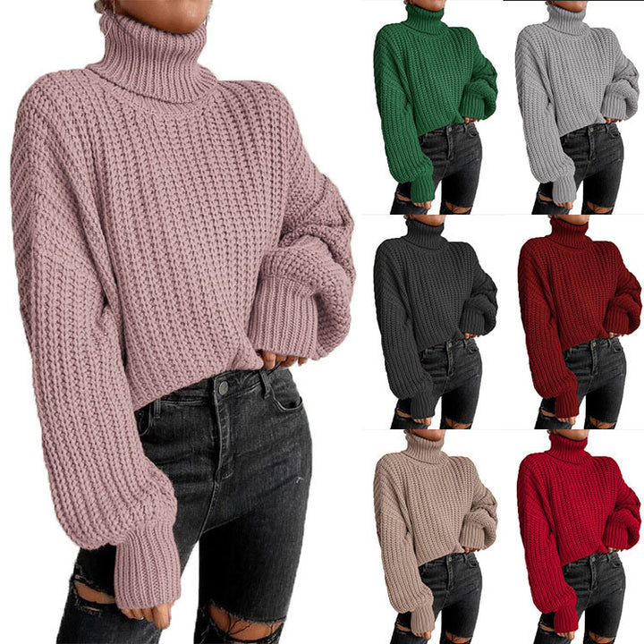 Damen kuscheliger Rollkragenpullover mit strukturiertem Strickmuster Drune