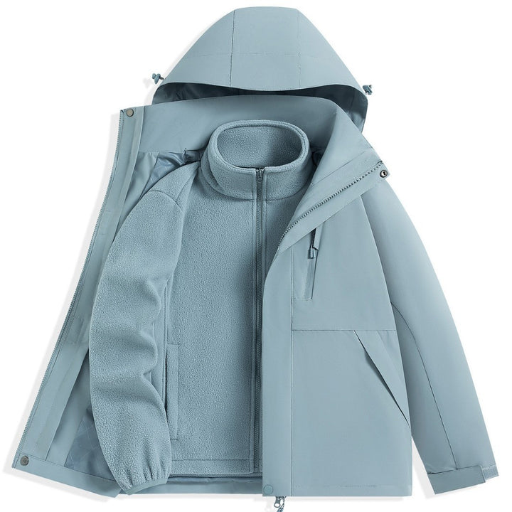 Herren zweilagiger Outdoorparka mit herausnehmbarer Fleece-Innenjacke und Kapuze Drune