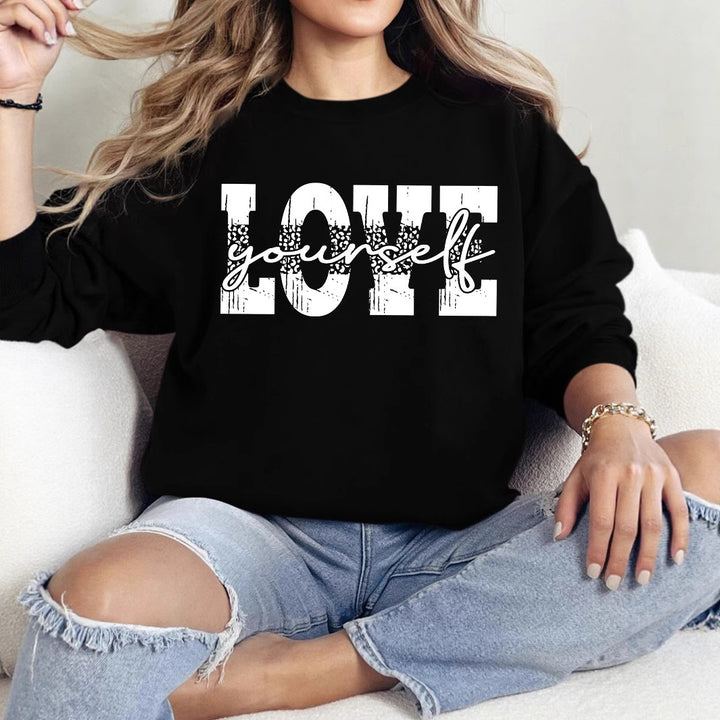 Damen Sweatshirt mit kreativem LOVE-Schriftzug und lässiger Passform Drune