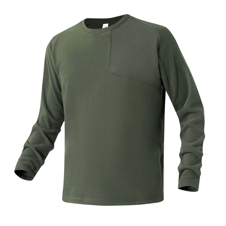 Herren Fleece-Langarmshirt mit asymmetrischer Brustpasse und leichtem Stretch Drune