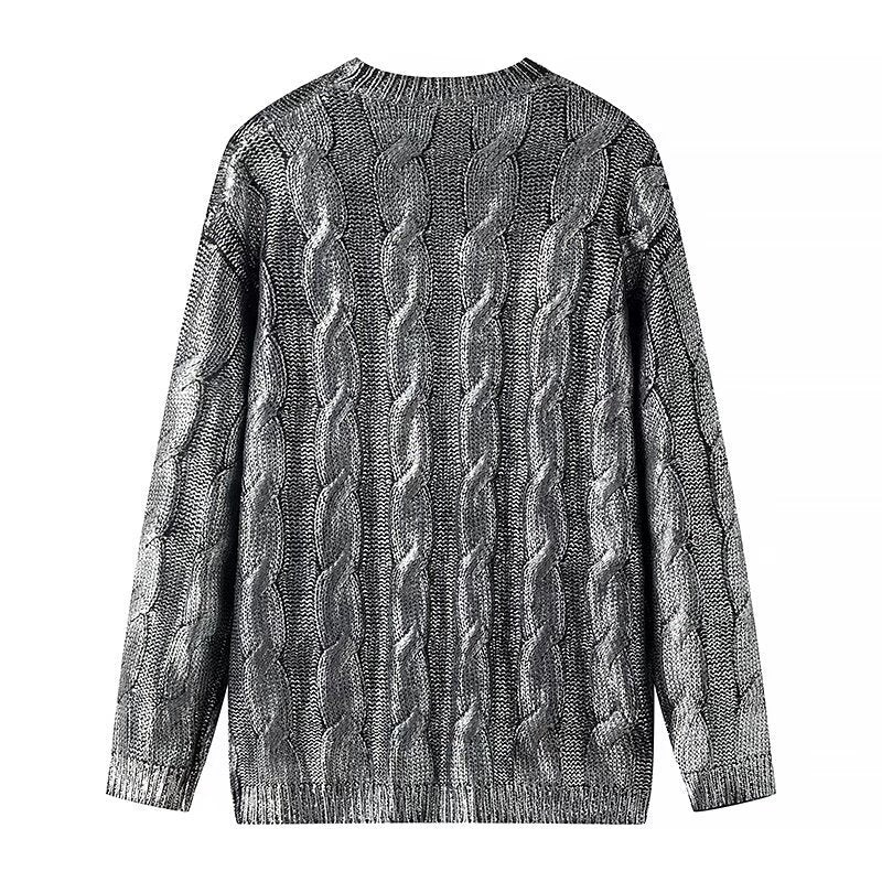 Damen Pullover mit strukturiertem Zopfmuster und Rundhalsausschnitt Drune