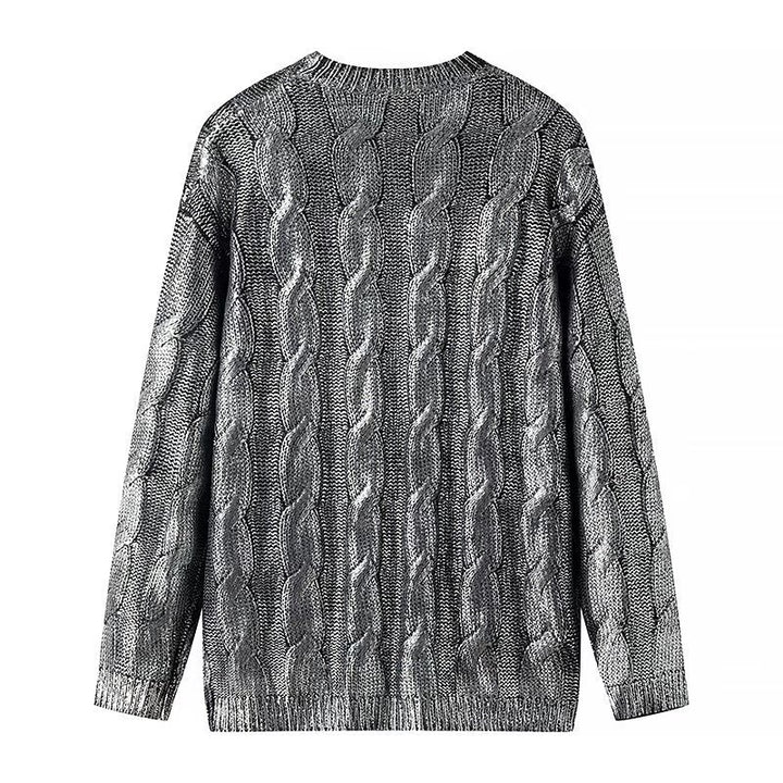 Damen Pullover mit strukturiertem Zopfmuster und Rundhalsausschnitt Drune