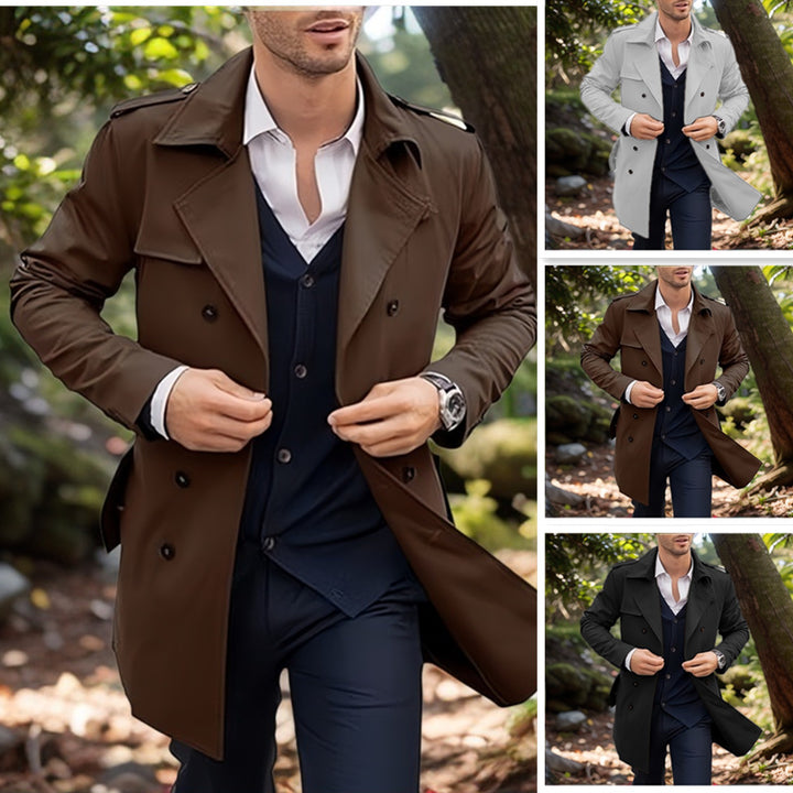 Herren klassischer Trenchcoat im zeitlosen Design mit knöpfbaren Taschen Drune