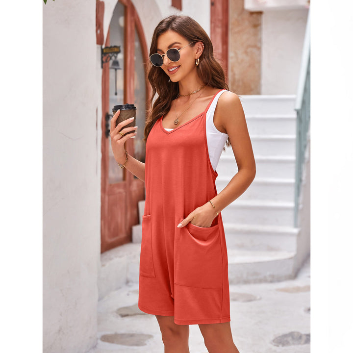 Damen komfortabler Overall mit tiefem Ausschnitt und praktischen Taschen Drune