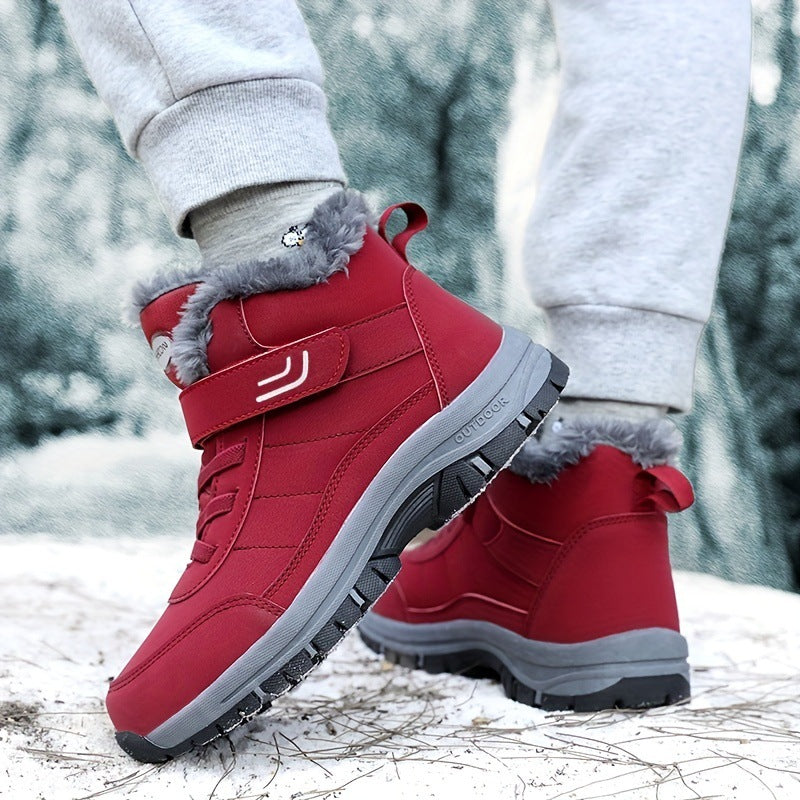 Herren Gefütterte Winter‑Trekking‑Boots mit Klettverschluss und Kunstfellfutter Drune