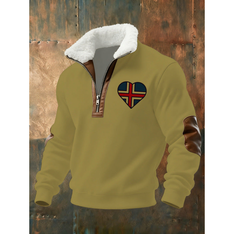 Herren Klassischer Kapuzenpullover mit Fleece-Detail Drune