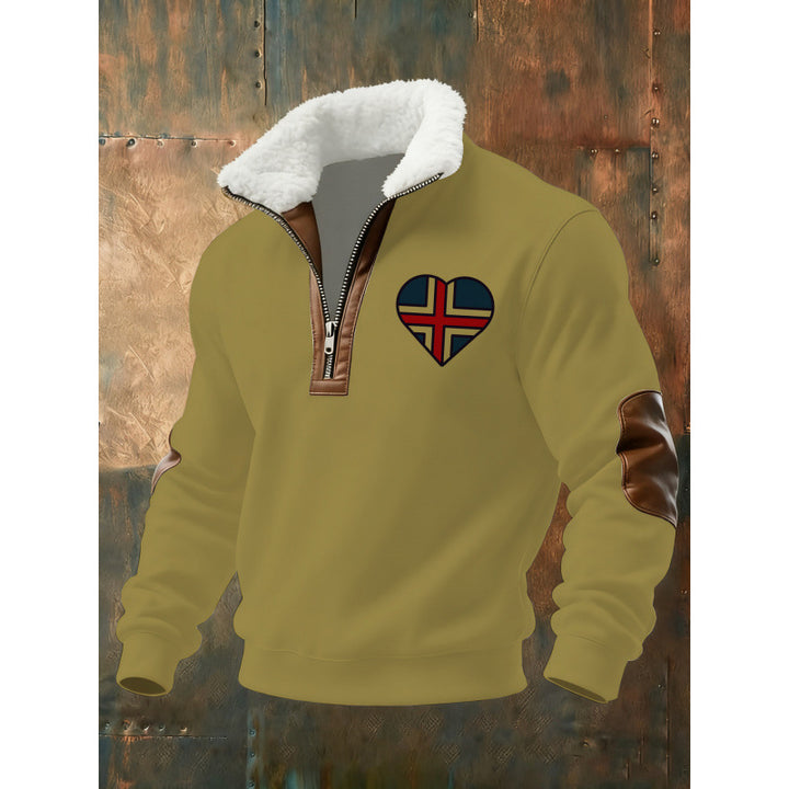 Herren Klassischer Kapuzenpullover mit Fleece-Detail Drune