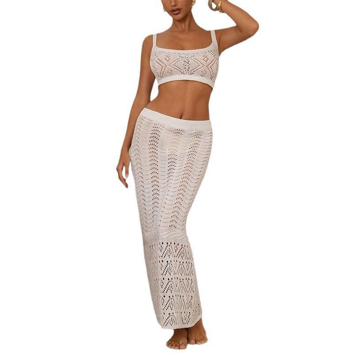 Damen Stricktop und Rock Set Drune