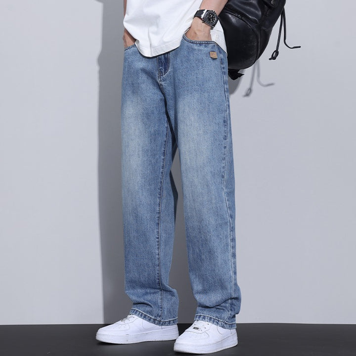 Herren Bequeme Weitbein-Jeans Drune